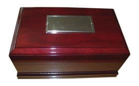Urn Solid Wood Red Nameplate 2